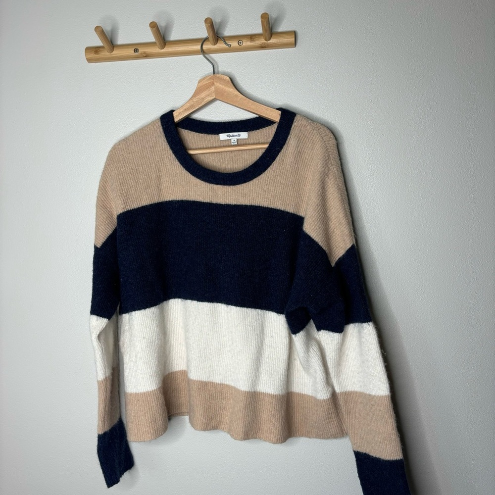 Madewell Sycamore Stripe Pullover Sweater medium - Picture 2 of 6